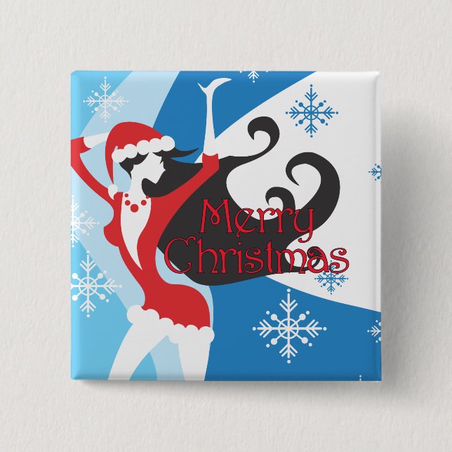 Santa's Helper - Merry Christmas 2 Inch Square Button (Front)