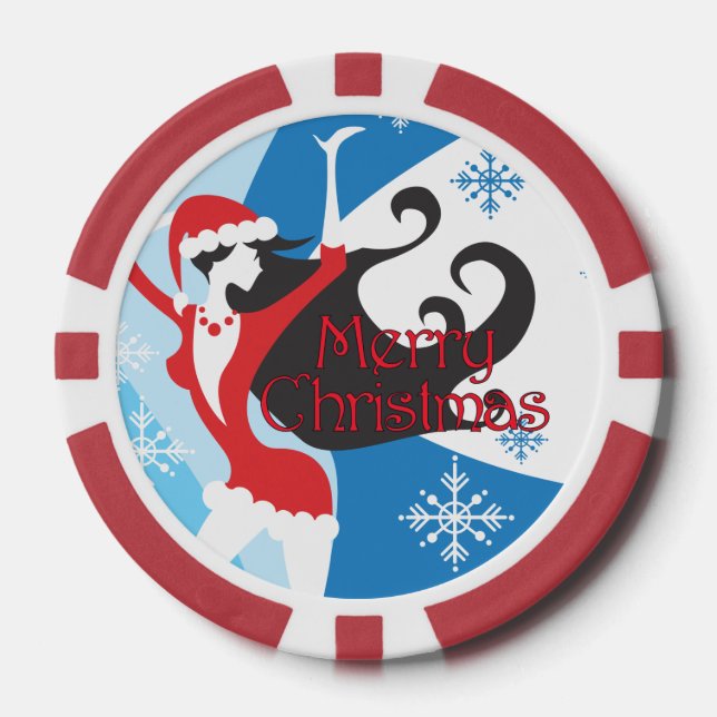 Santa's Helper - Merry Christmas Poker Chips (Front)