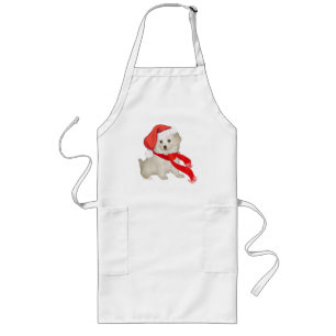Santa's Helper Puppy Poodle / Bichon Mix Long Apron