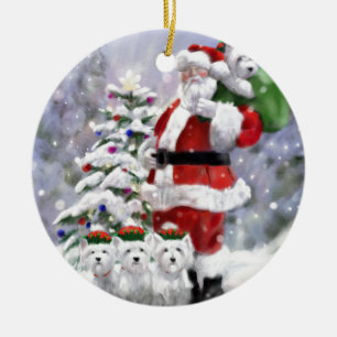 Santa's Helpers Ceramic Ornament