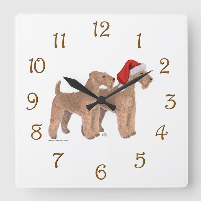 Santa's Helpers Square Wall Clock (Front)