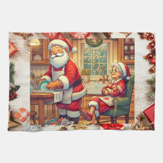 "Santa's Holiday Chores Towel" Kitchen Towel
