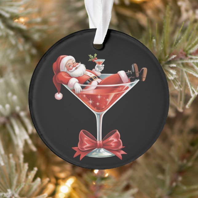 Santa's Hot Mess Christmas Martini Funny Santa  (Arbre)