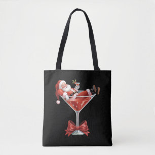 Santa's Hot Mess Christmas Martini Funny Santa Tote Bag