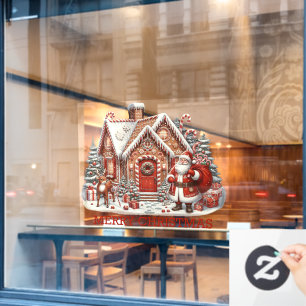 Santa's House Window Cling