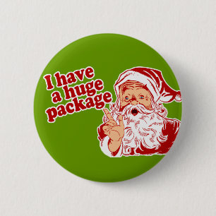 Santas Huge Package 2 Inch Round Button