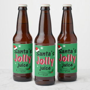 Santa's Jolly Juice Christmas Cheer Beer Bottle Label