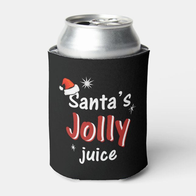 Santa's Jolly Juice Christmas Cheer Beer Can Cooler (Can Front)