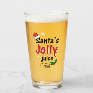 Santa's Jolly Juice Christmas Cheer Beer Glass