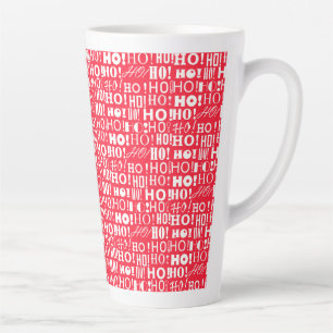 Santa's Jolly Xmas HO! HO! HO! in Strawberry Pink Latte Mug