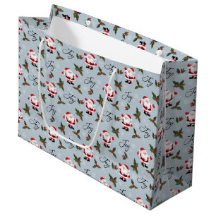 Santa's Joy and Holly Large Gift Bag