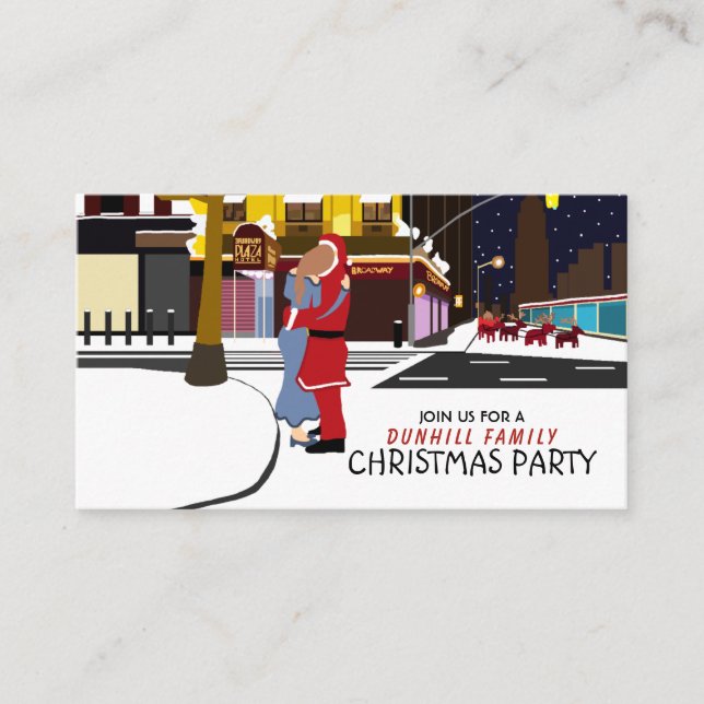 Santa's kiss on Broadway, Christmas Party Ticket Enclosure Card (Front)