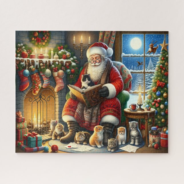 Santa's Kitten Storytime  Jigsaw Puzzle (Horizontal)