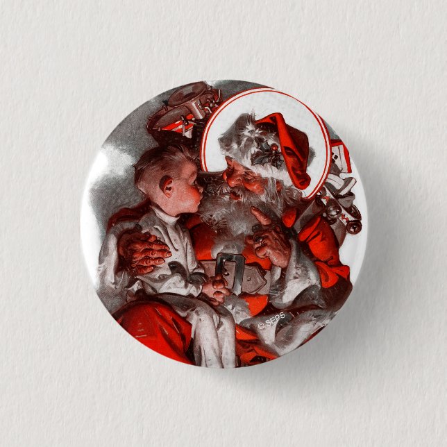 Santa's Lap 1 Inch Round Button (Front)