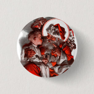 Santa's Lap 1 Inch Round Button