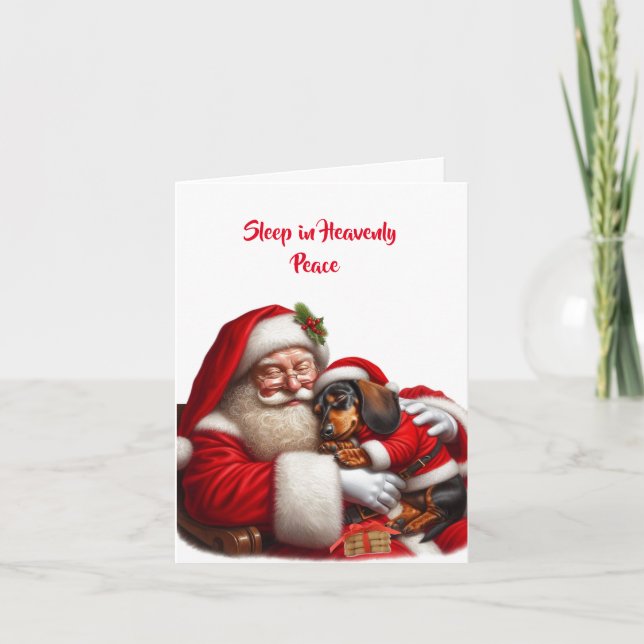 SANTA'S LAP DACHSHUND CHRISTMAS CARD (Front)