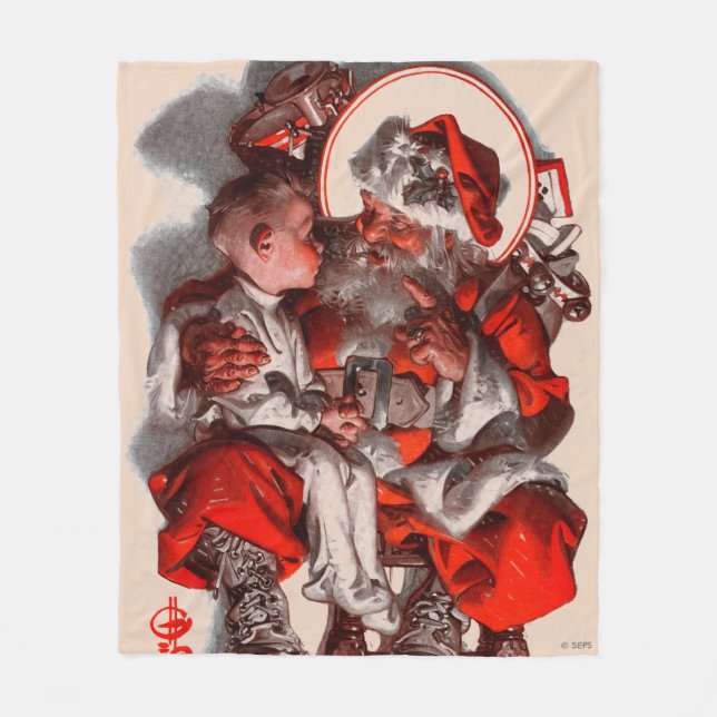 Santa's Lap Fleece Blanket (Front)