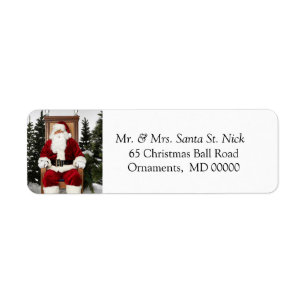 Santa's Lap Merry Christmas Cards Return Address