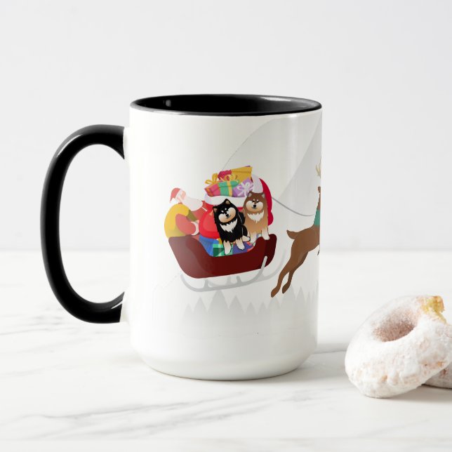 Santas Lappy Helpers - Lapphund mug (With Donut)