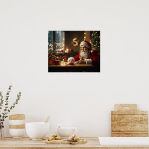 Santa's Lifelike Portrait: The Real Magic of Chris Poster