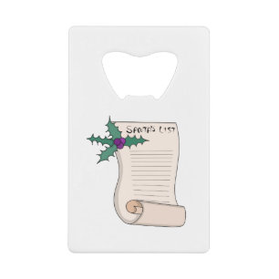 Santa's List Credit Card Bottle Opener