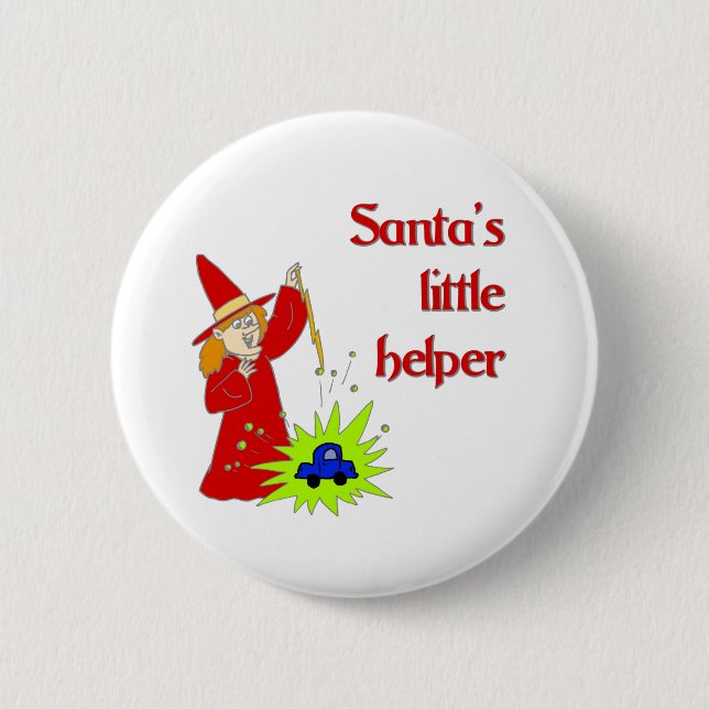 Santa's Little Helper 2 Inch Round Button (Front)