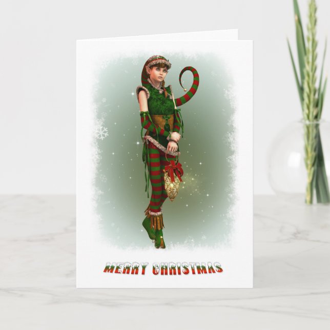 Santas Little Helper Amy Holiday Card (Front)