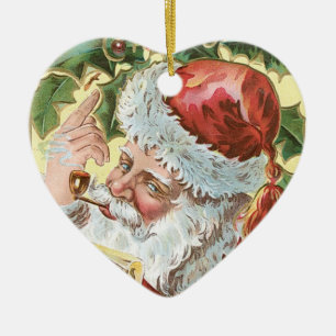 Santa's Little Helper Ceramic Ornament