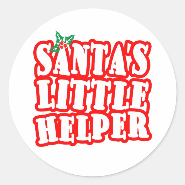 Santas Little Helper Classic Round Sticker (Front)