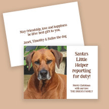 Santa's Little Helper Custom Pet Photo Christmas