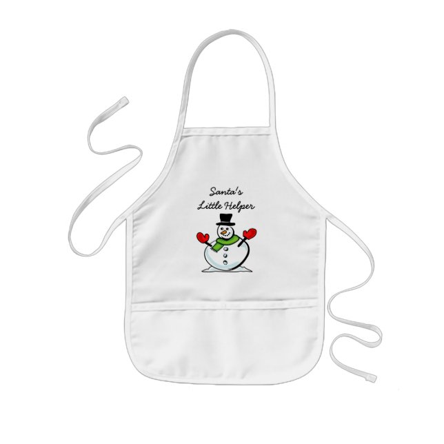 Santa's little helper cute kids Christmas snowman Apron (Front)