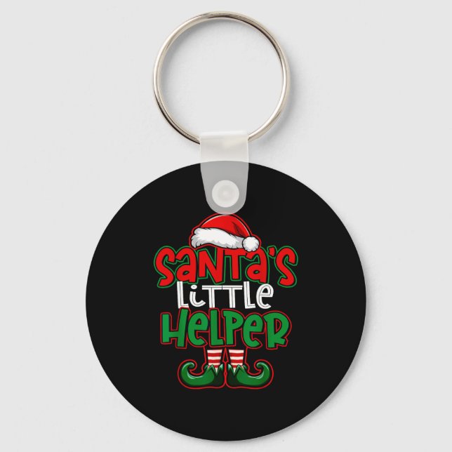 Santa's Little Helper Espresso Martini Christmas T Keychain (Front)