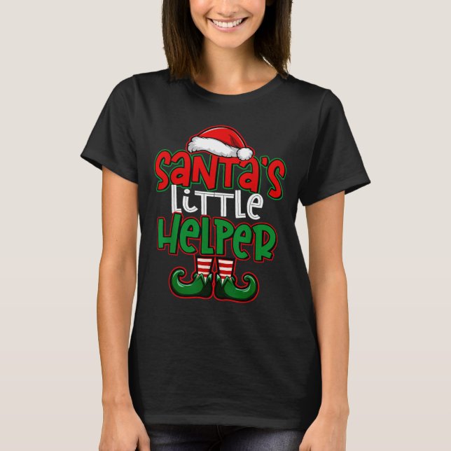 Santa's Little Helper Espresso Martini Christmas T T-Shirt (Front)
