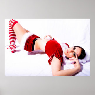 Santa's Little Helper in Stockings Poster
