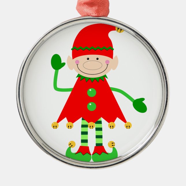 Santa's Little Helper Ornament. Metal Ornament (Front)