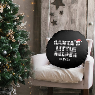 Santa's little helper Personalized Round Pillow