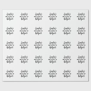 Santa's Little Helper Pregnancy Announcement Wrapping Paper