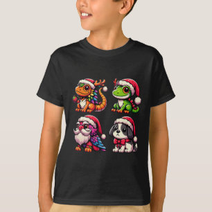 Santa's Little Helpers Cute Animal Christmas Colle T-Shirt
