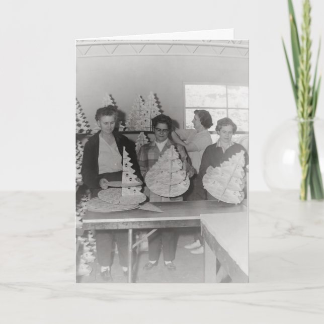 Santa's Little Helpers Retro Greeting Card (Front)