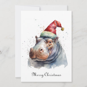 Santa's Little Hippo, custom Holiday Card