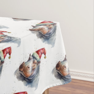 Santa's Little Hippo Tablecloth