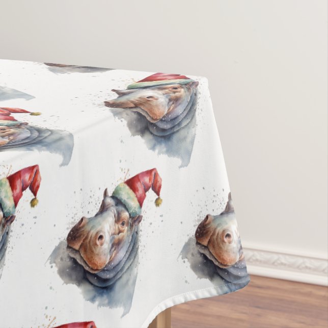 Santa's Little Hippo Tablecloth (In Situ)