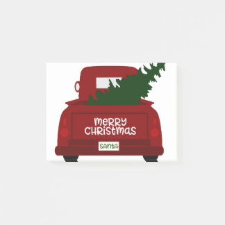 Santa's Little Red Christmas Tree Truck Post-it Notes