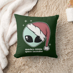 Santa's Little Space Invader Throw Pillow