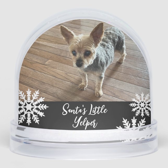 Santa's Little Yelper Dog Snowglobe (Front)