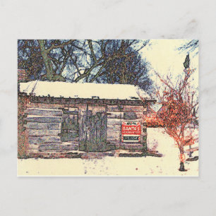 "SANTA'S LOG CABIN WORKSHOP" ORIGINAL PHOTOGRAPHY HOLIDAY POSTCARD