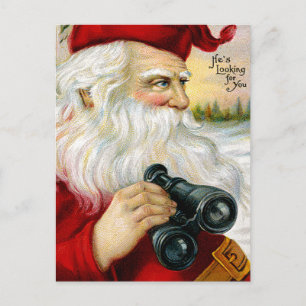 Santa's Looking at You Holiday Postcard