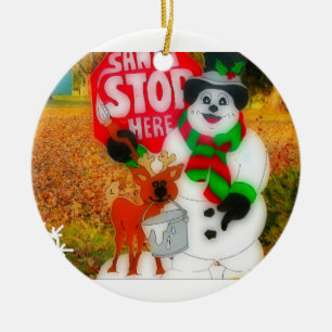 Santa's Love Ceramic Ornament