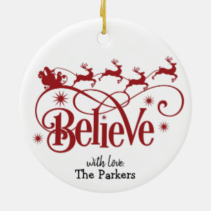 Santa's Magical Flying Reindeer Names   Christmas Ceramic Ornament