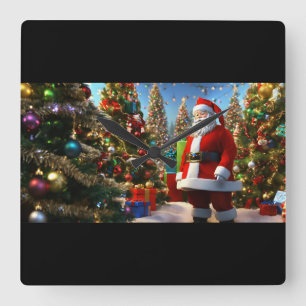 Santa's Magical Timepiece - Festive Holiday Clock